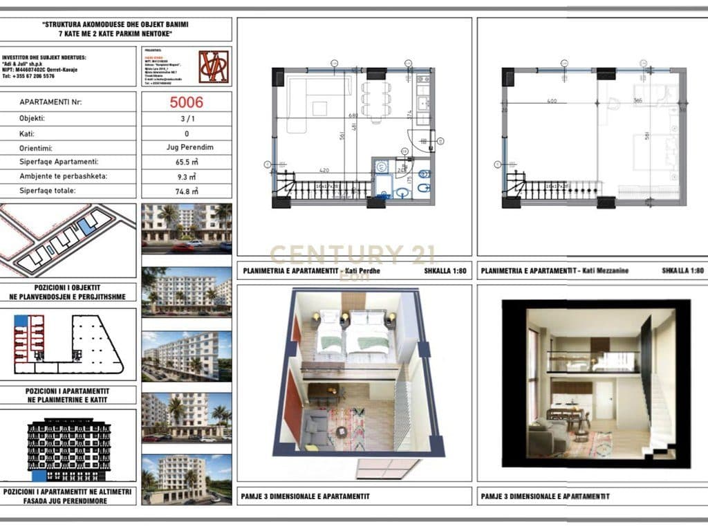 Shitet duplex/loft në Rezidencën "Blue Horizon" , Qerret – Pagesë me Këste !