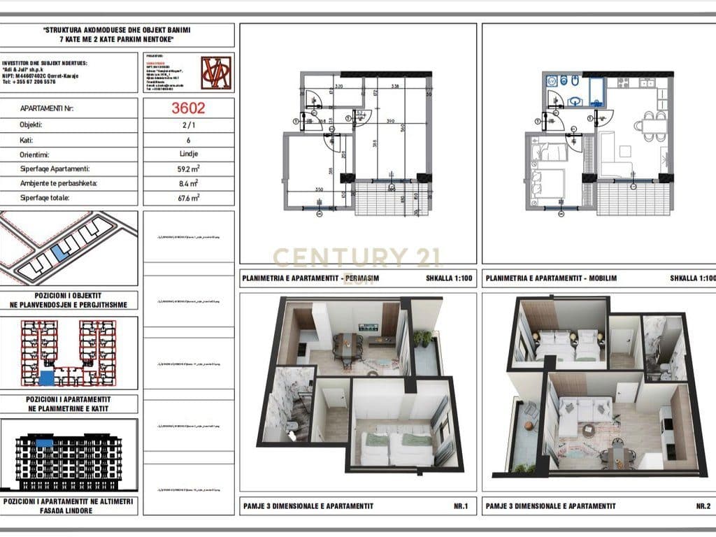 Shitet apartament 1+1 në Rezidencën "Blue Horizon" , Qerret – Pagesë me Këste !