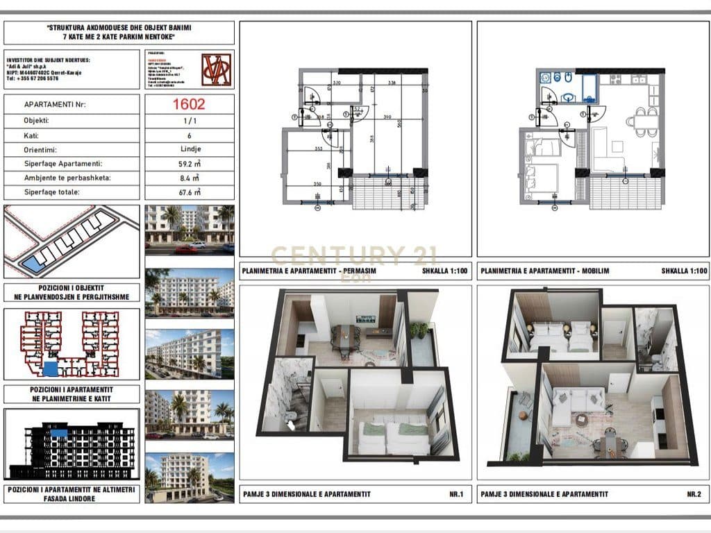 Shitet apartament 1+1 në Rezidencën "Blue Horizon" , Qerret – Pagesë me Këste !