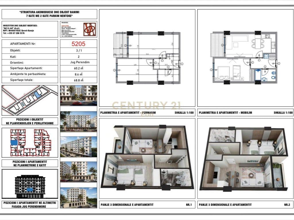 Shitet apartament 1+1 në Rezidencën "Blue Horizon" , Qerret – Pagesë me Këste !