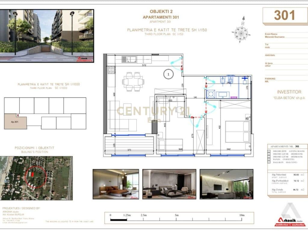 Apartament 2+1 për Shitje në Golem, Durrës - 120900€ | 96.72 m²
