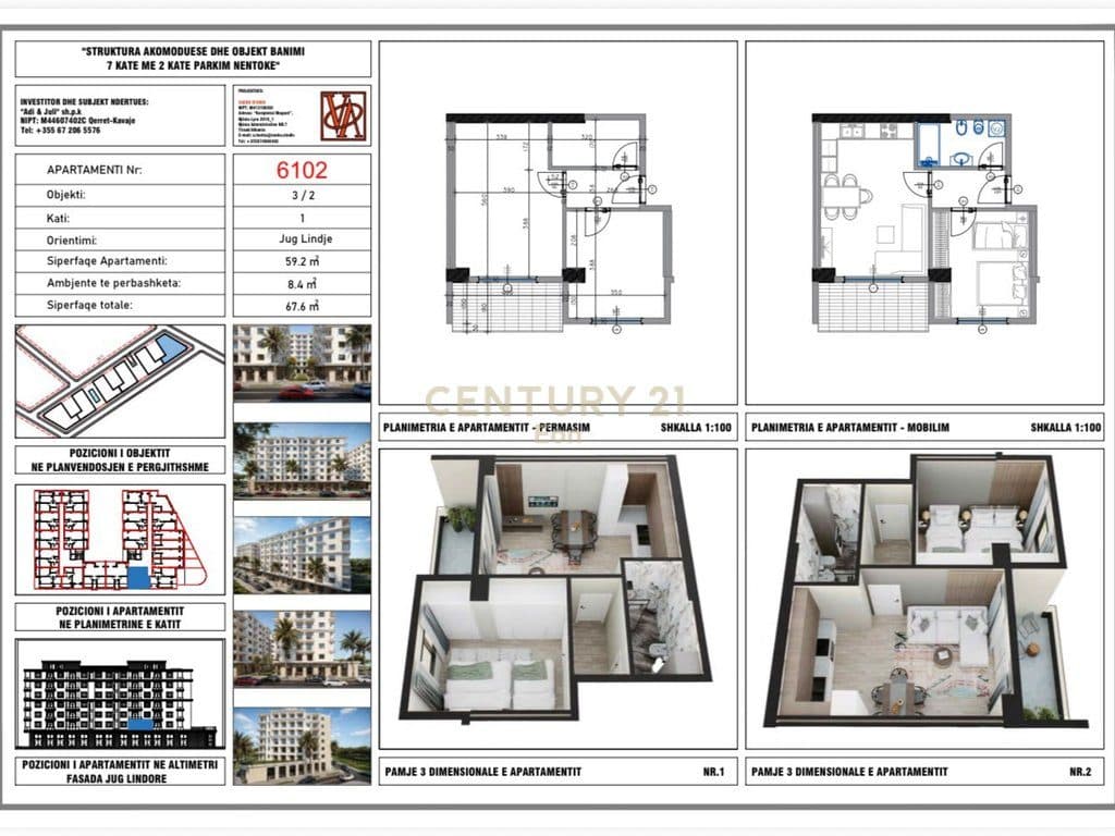 Shitet apartament 1+1 në Rezidencën "Blue Horizon" , Qerret – Pagesë me Këste !