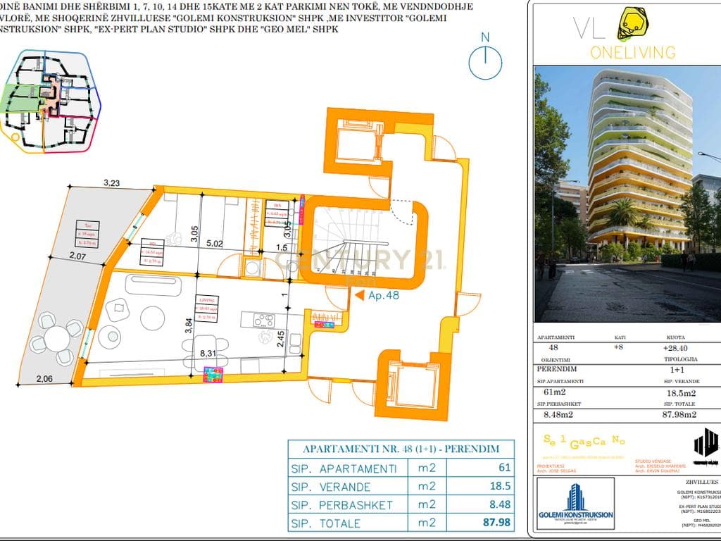 Apartament 1+1 Në Shitje në Vlorë - 189,157€ | 87.98 m² 2