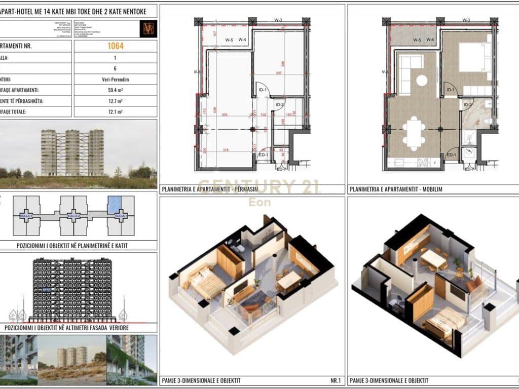 EKSKLUZIVE!! SHITET APARTAMENT 1+1, PAMJE DETI THREE GARDENS RESIDENCE QERRET! 4