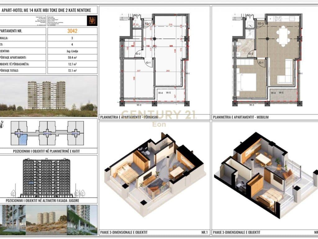 SHITET APARTAMENT 1+1, THREE GARDENS RESIDENCE QERRET! 2