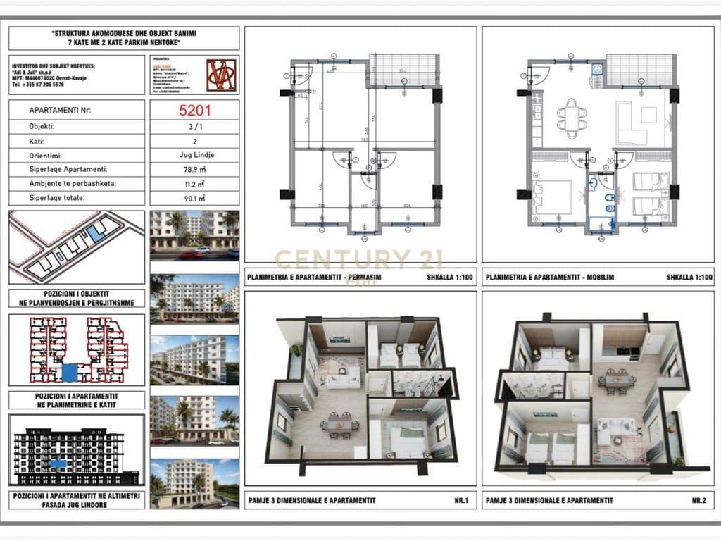 Shitet apartament 2+1 në Rezidencën "Blue Horizon" , Qerret – Pagesë me Këste !
