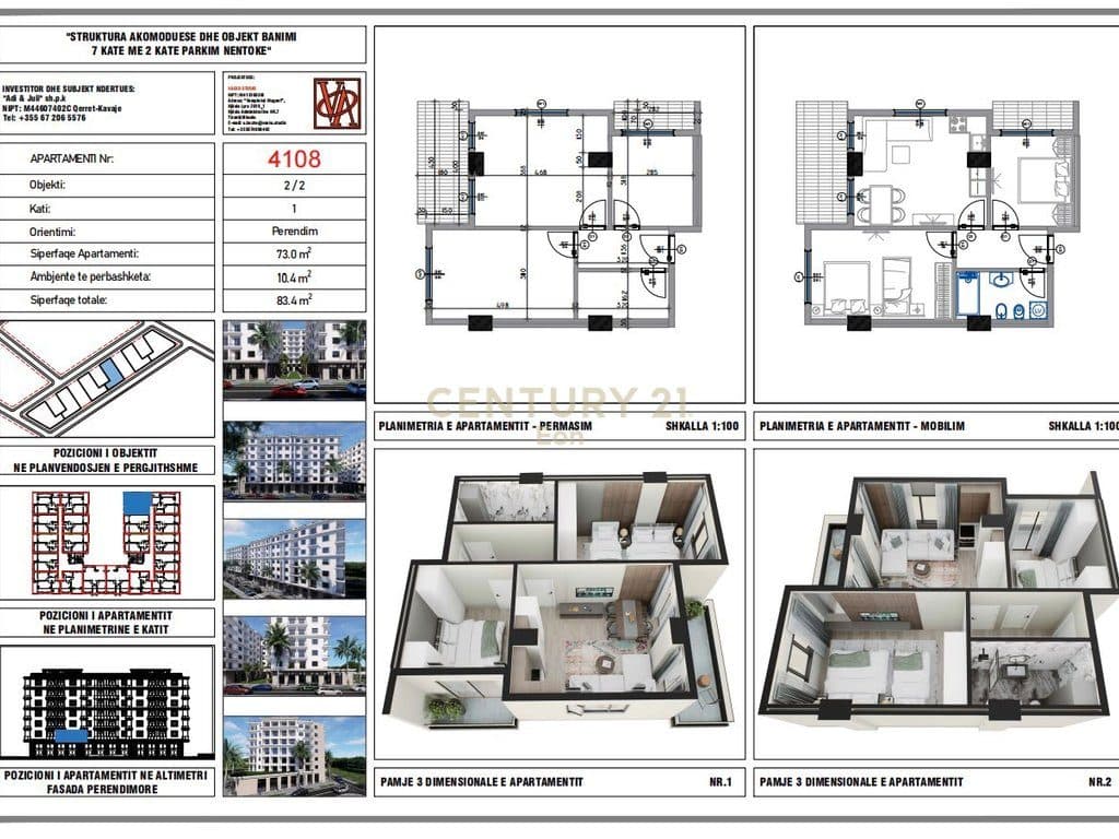 Shitet apartament 2+1 në Rezidencën "Blue Horizon" , Qerret – Pagesë me Këste !