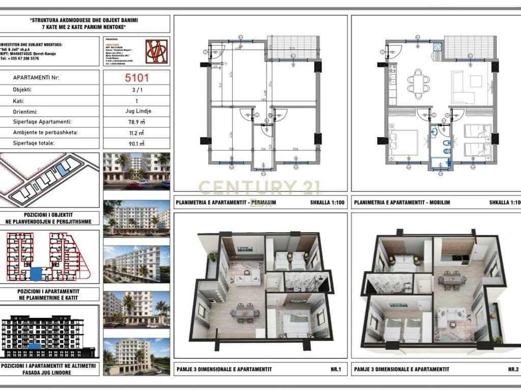 Shitet apartament 2+1 në Rezidencën "Blue Horizon" , Qerret – Pagesë me Këste !