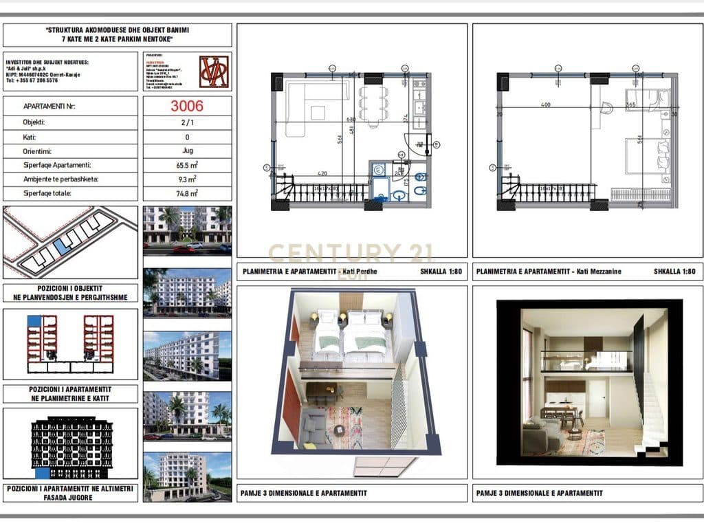 Shitet duplex/loft në Rezidencën "Blue Horizon" , Qerret – Pagesë me Këste !