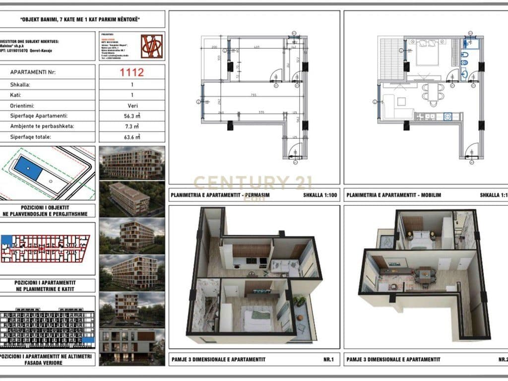 Shesim apartament 1+1 në Rezidencën "Vista Mare" , Qerret – Pagesë me Këste !