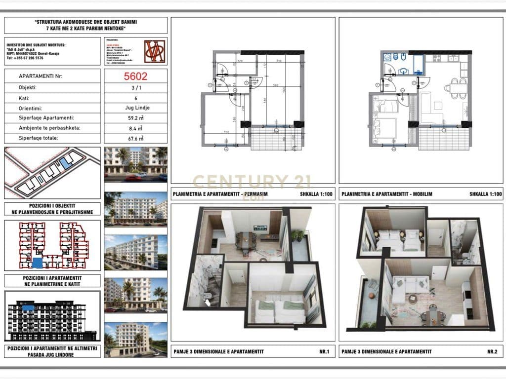 Shitet apartament 1+1 në Rezidencën "Blue Horizon" , Qerret – Pagesë me Këste !