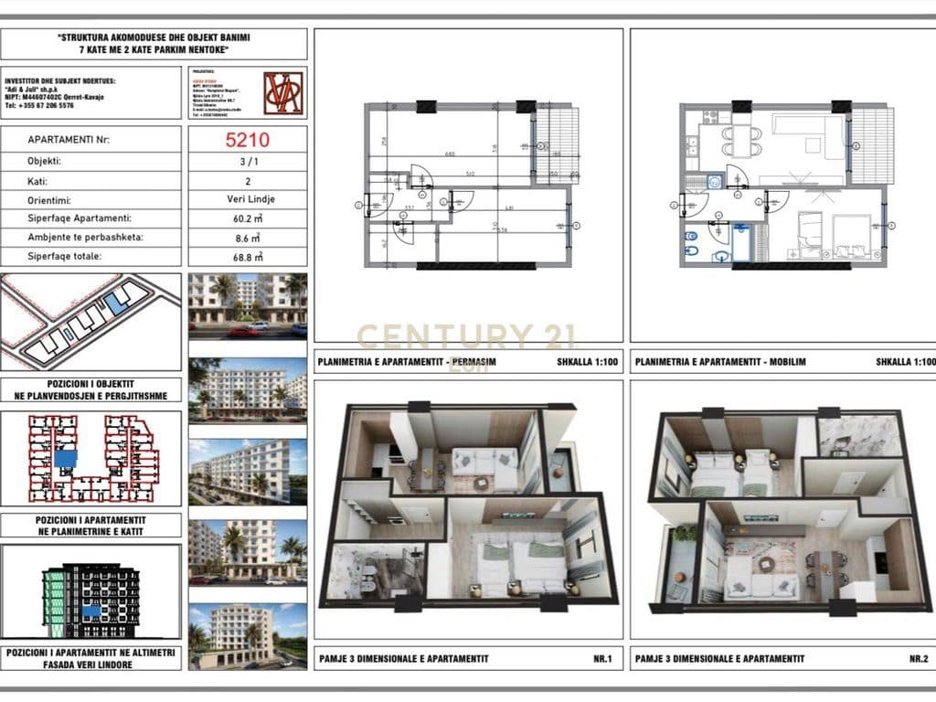 Shitet apartament 1+1 në Rezidencën "Blue Horizon" , Qerret – Pagesë me Këste !