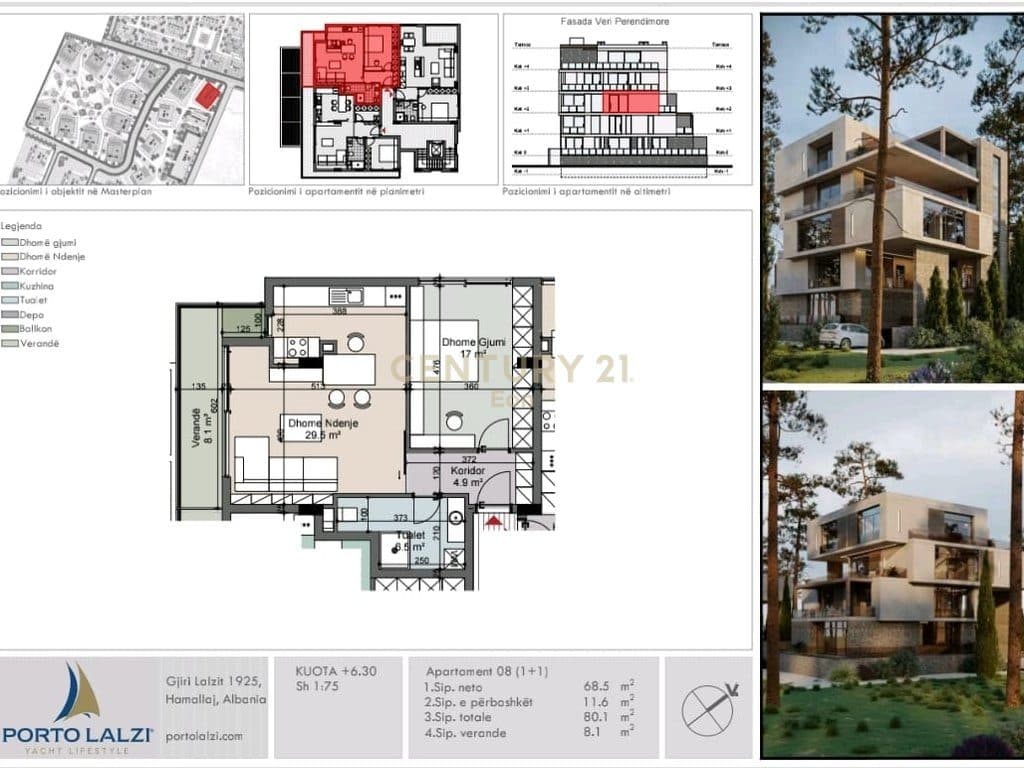 Apartament 1+1 Për Shitje në Gjirin e Lalzit, Durrës - 185130€ | 80 m²