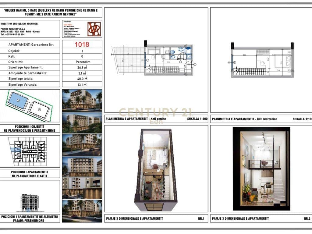 SHESIM APARTAMENT LOFT KATI 0 ME VERANDE TEK "VIZION 1" NE GOLEM ! 3