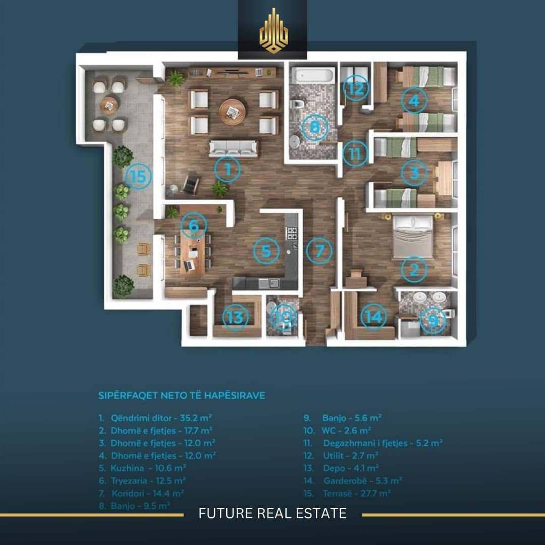 Penthouse në SHITJE/204m² 3