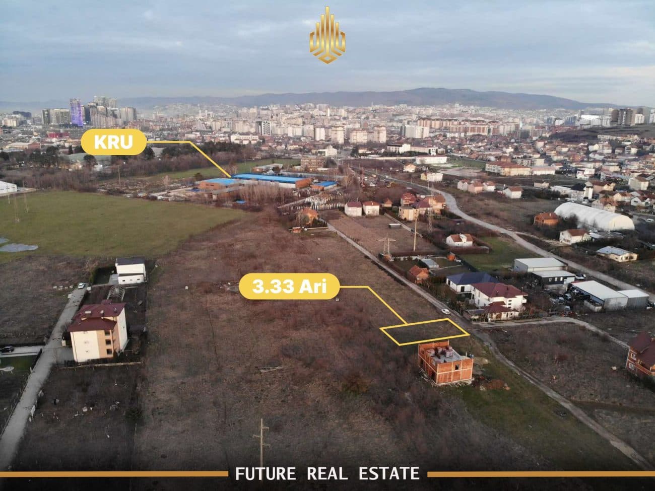 📍 Truall në SHITJE – 3.33 Ari – Prishtinë – Kalabri (Emshir) afër ujësjellësit rajonal Prishtina