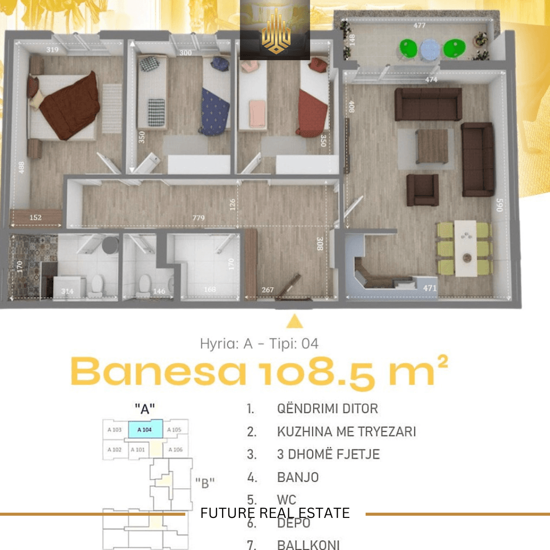 Banesë në SHITJE/108.5m² 3