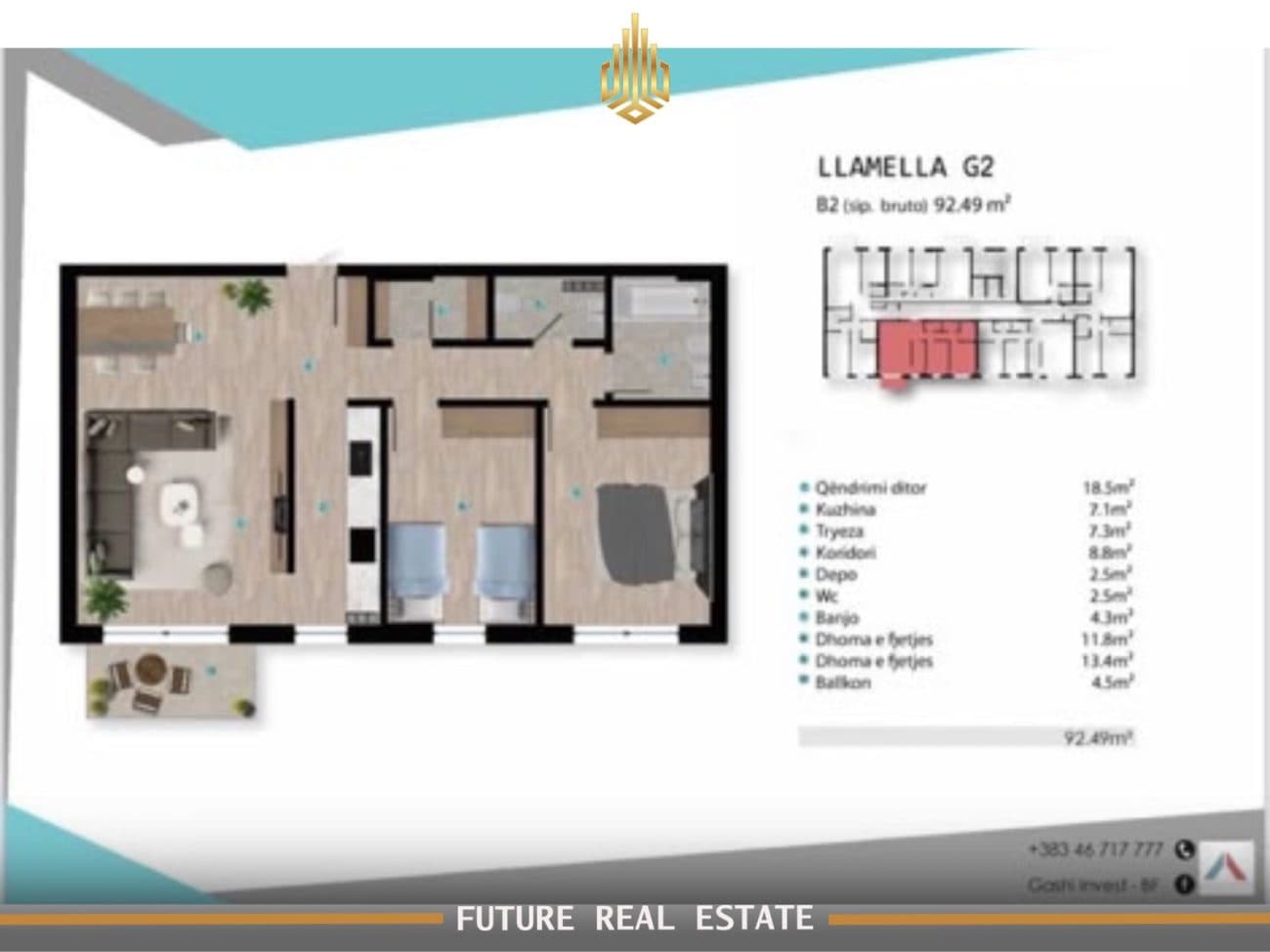 Banesë në SHITJE – 2 dhoma gjumi – Prishtinë – Prishtina e Re 2