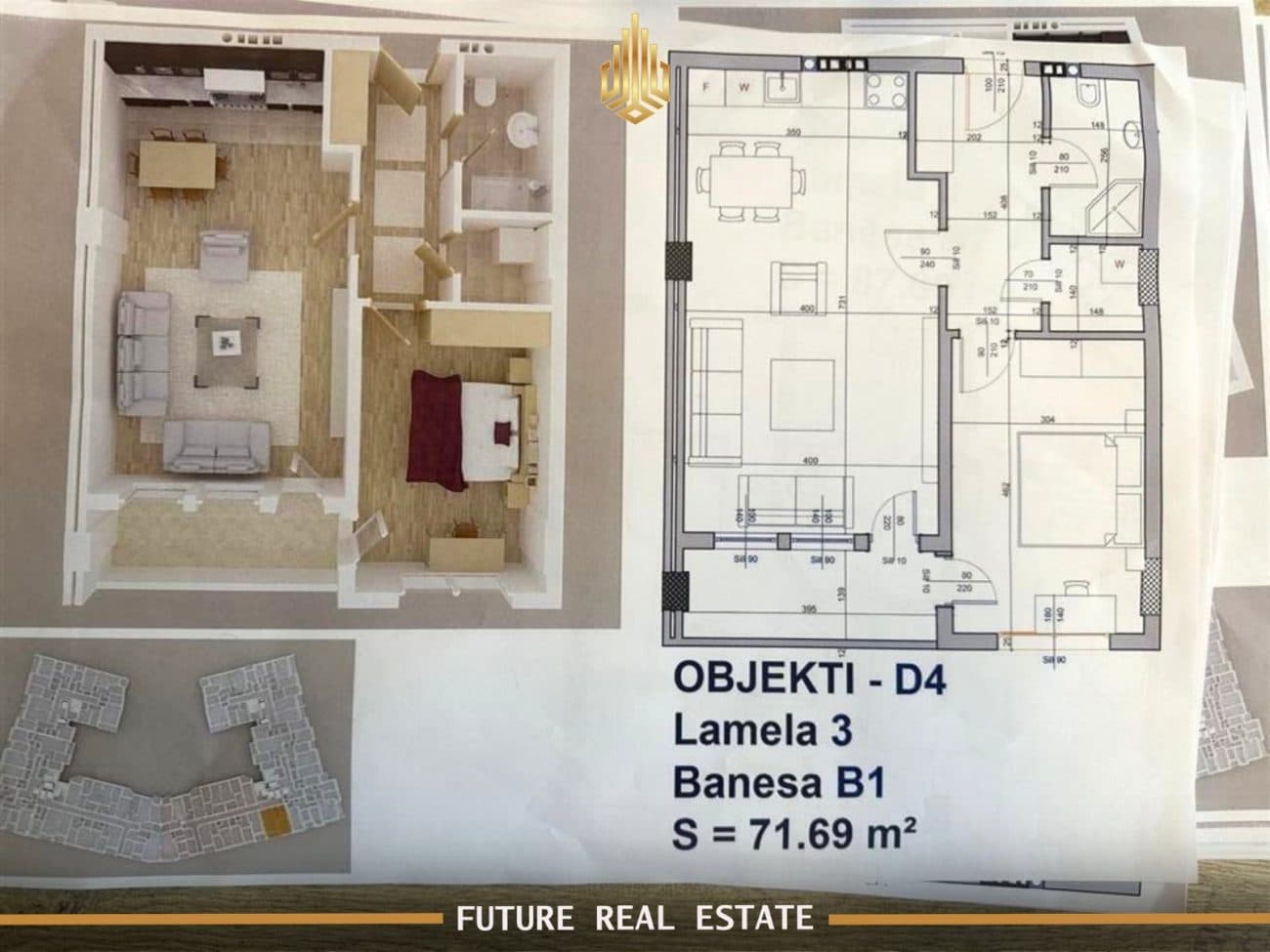 Banesë në SHITJE – 1 dhomë gjumi – Fushë Kosovë – Bresje – Model Sllovenia