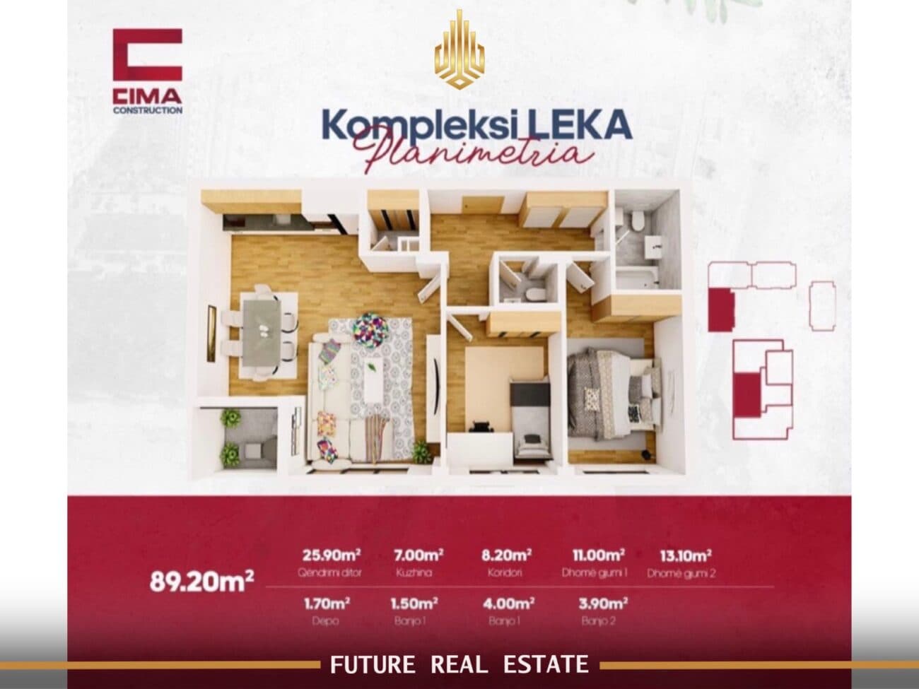 Banesë me QIRA – 2 dhoma gjumi – Prishtinë – Lagjja e Spitalit – Rruga A Kompleksi Leka