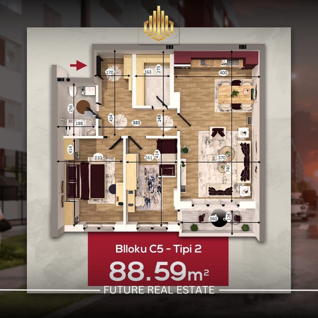 Banesë në SHITJE/88.59m² 2
