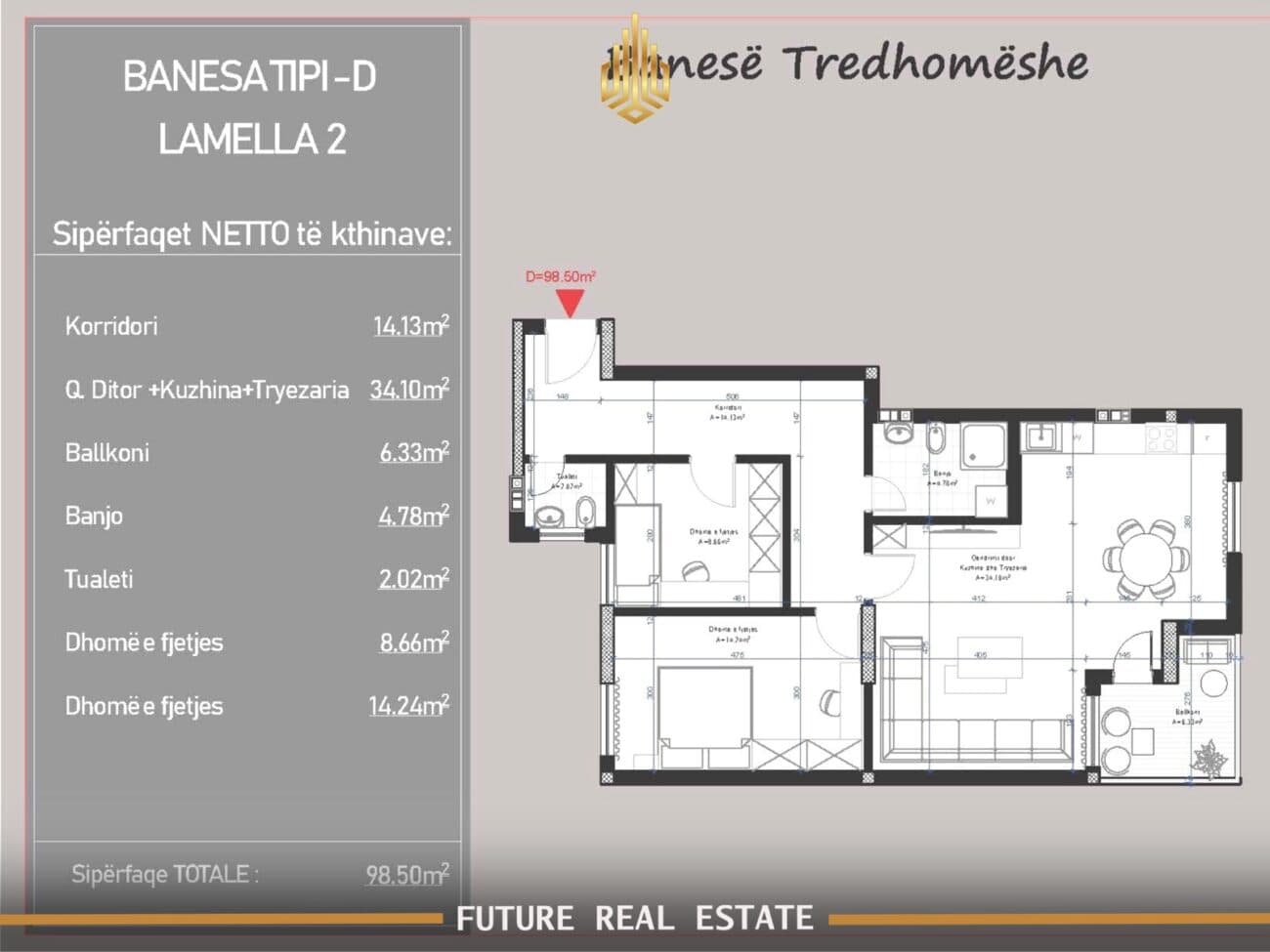 Banesë në Shitje – 2 dhoma gjumi – Prishtinë – Bregu i Diellit – Sunny Hill 1