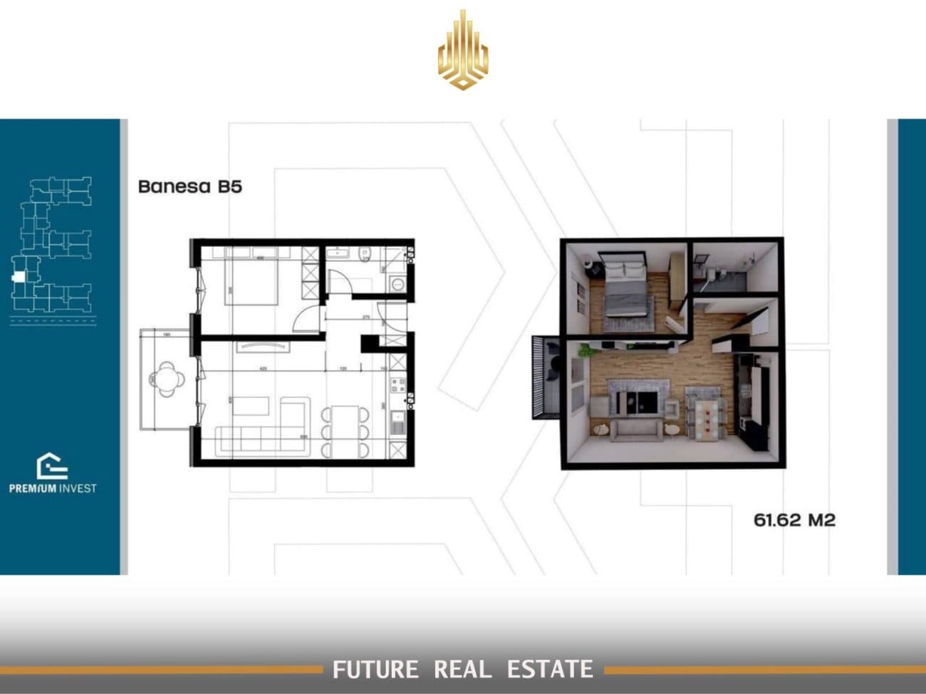 Banesë në SHITJE – 1 dhomë gjumi – Prishtinë – Prishtina e re – Rr. Malush Kosova – Premium Invest