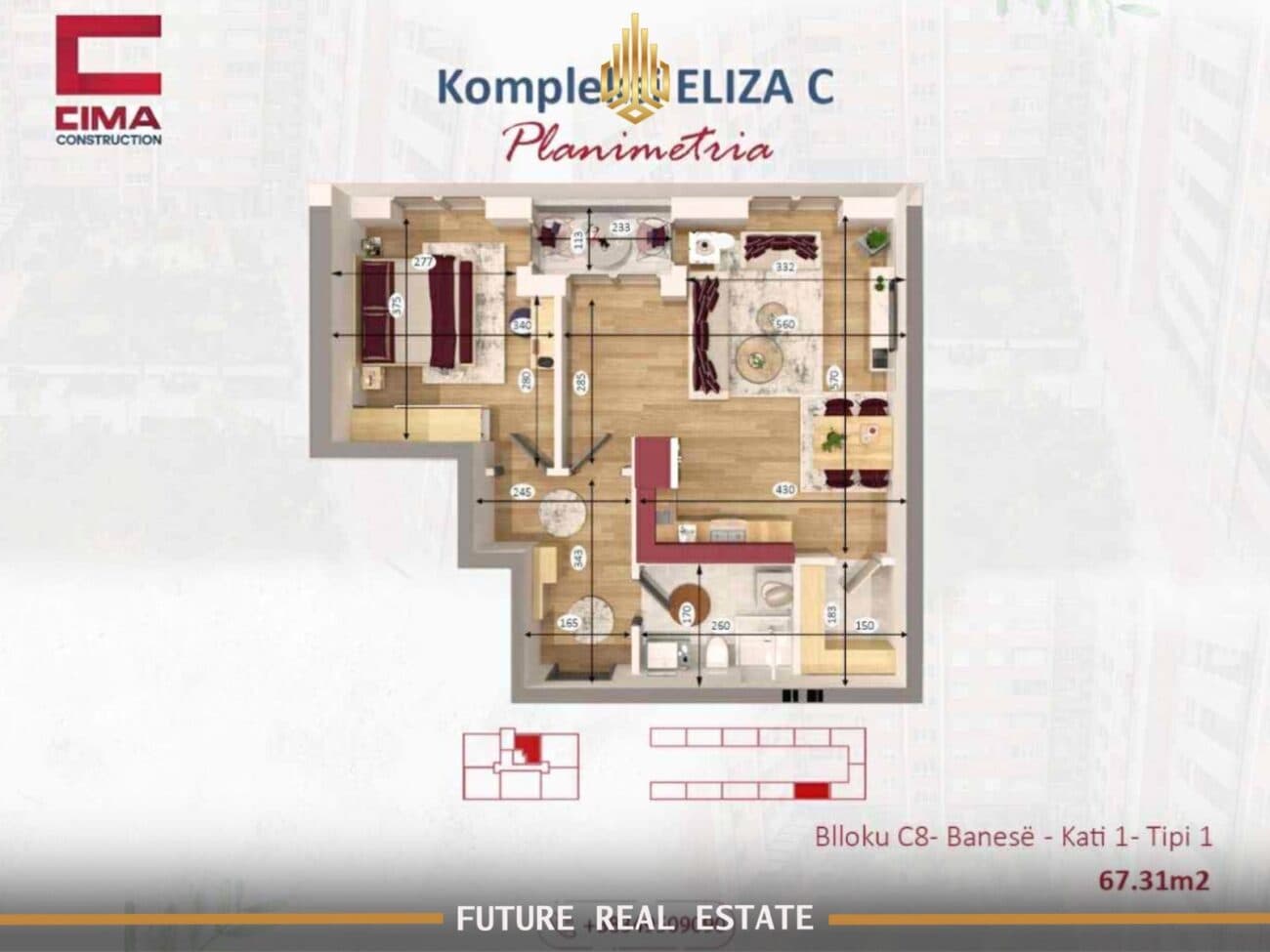 Banesë në SHITJE – 1 dhomë gjumi – Fushë Kosovë – Lagjja Eliza