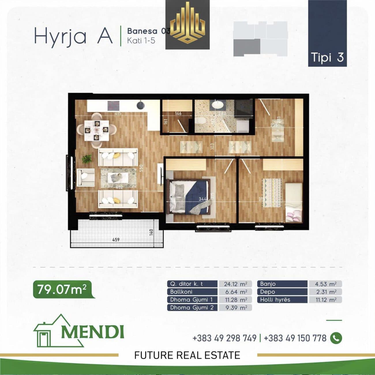 Banesë në SHITJE/79m² 3
