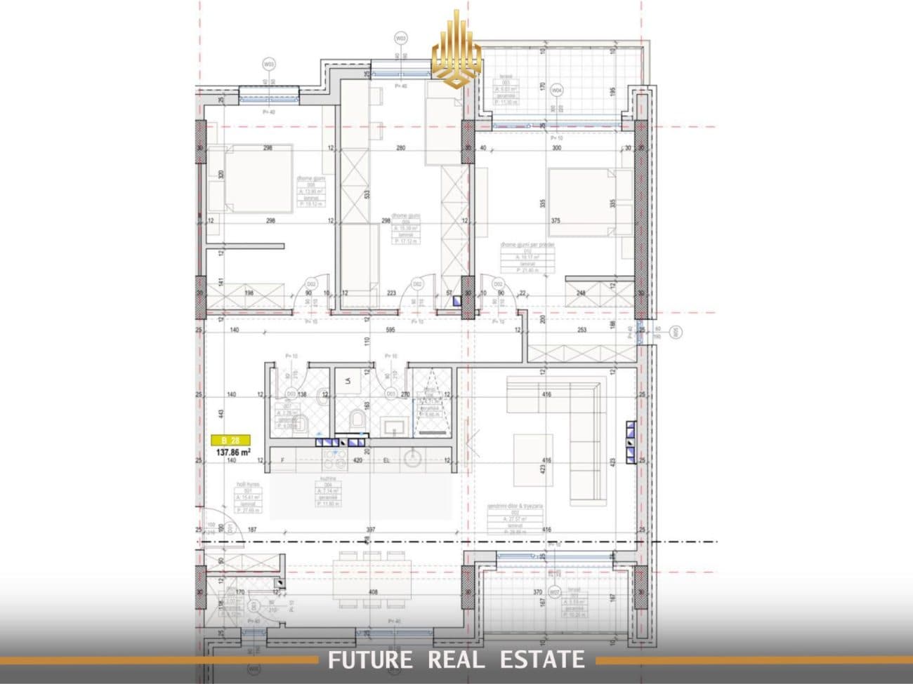 Banesë për Shitje – 3 Dhoma Gjumi – Prishtinë – Prishtina e re – Rruga Holger Peterson. 3