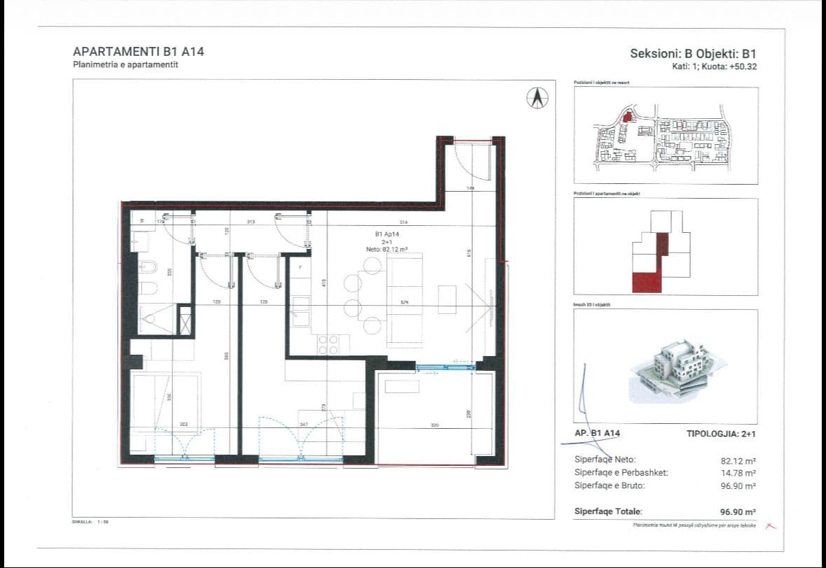 SHITET APARTAMENT 2+1+ POST PARKIMI, SANTORINI RESIDENCE 2, DHERMI, VLORE