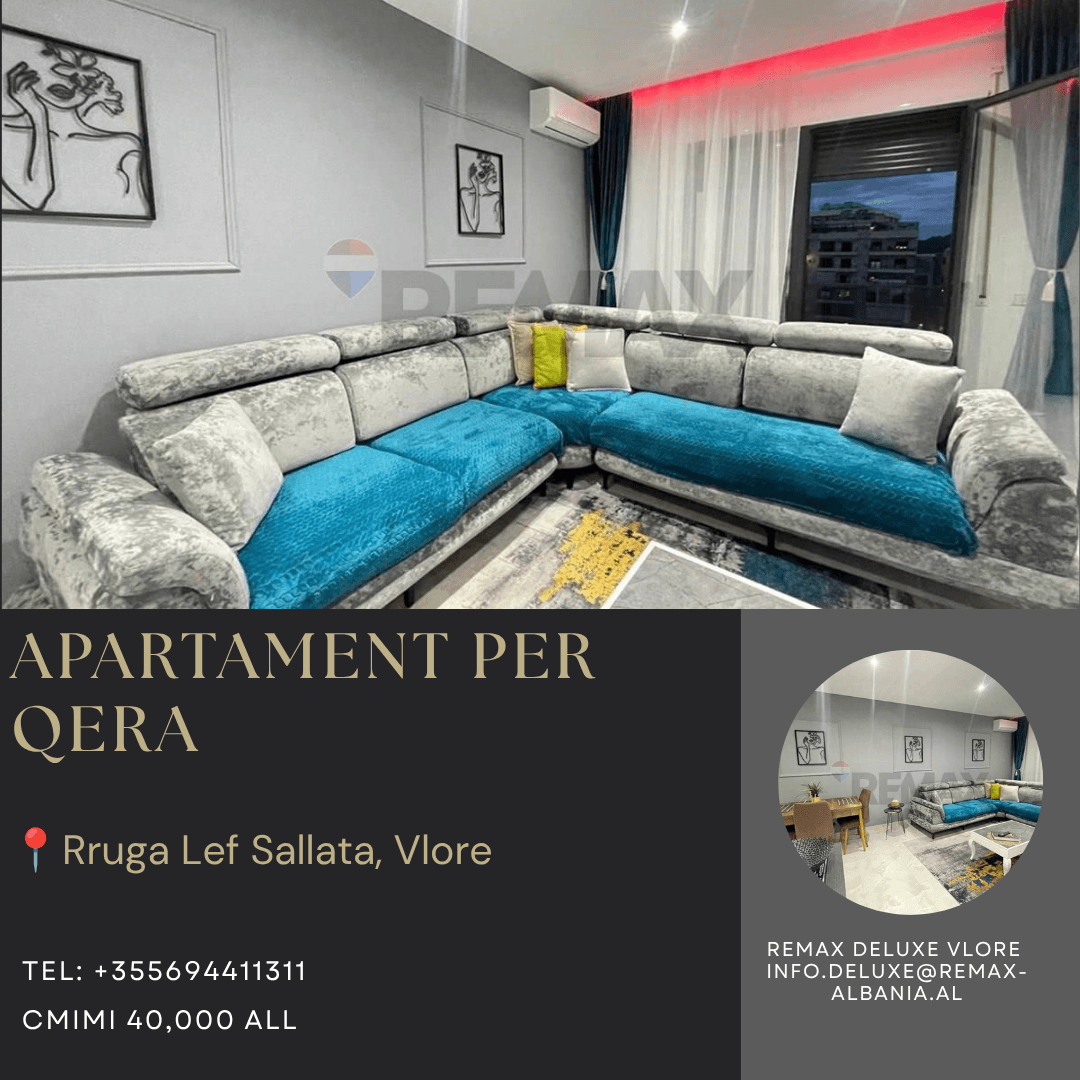 🏡 APARTAMENT 1+1 ME QIRA – RRUGA LEF SALLATA, VLORË