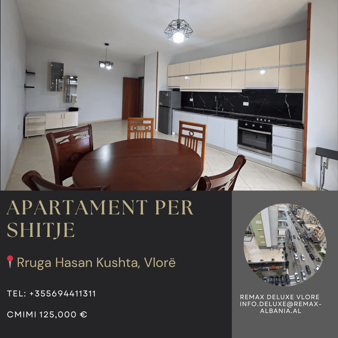 🏡 APARTAMENT 1+1 NË SHITJE – BULEVARDI KRYESOR, VLORË