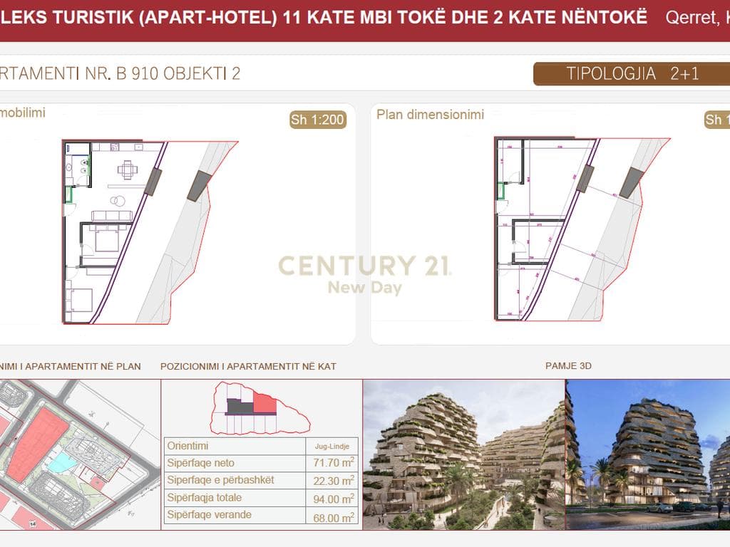 SHITET APARTAMENT 2+1 ME VERANDE - SEASTRA RESIDENCE - QERRET! 2