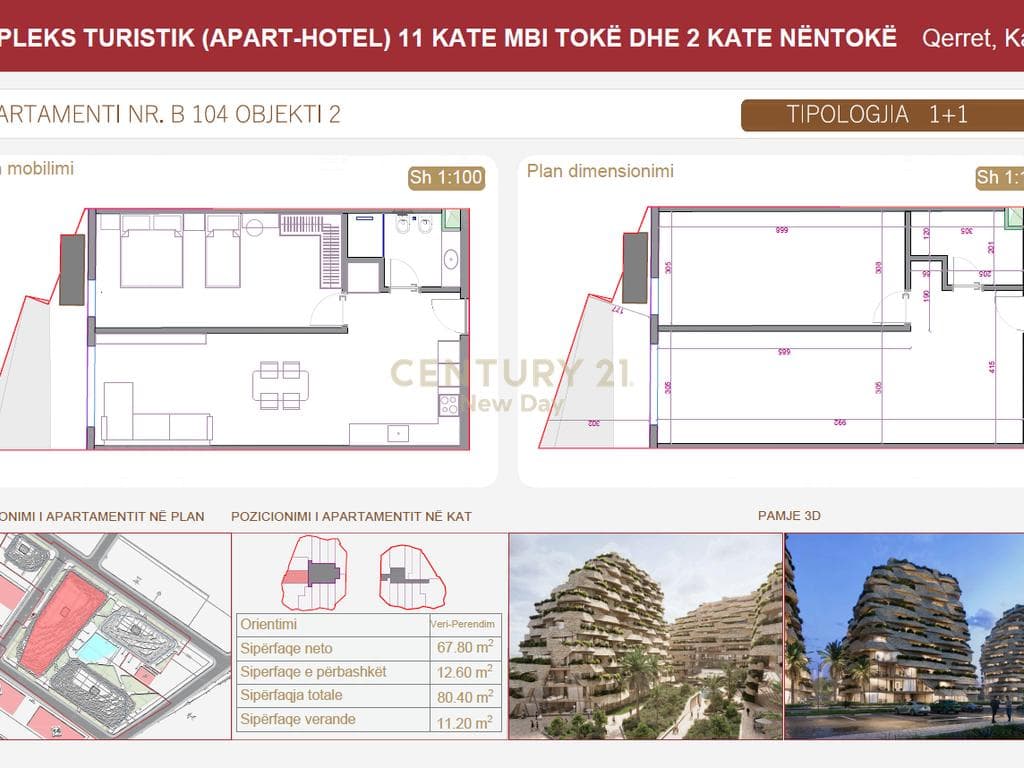 SHITET APARTAMENT 1+1 ME VERANDE - SEASTRA RESIDENCE - QERRET! 3