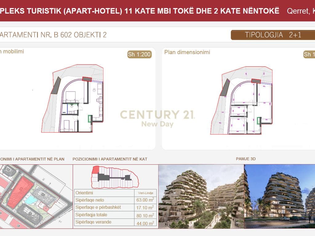 SHITET APARTAMENT 2+1 ME VERANDE - SEASTRA RESIDENCE - QERRET! 3
