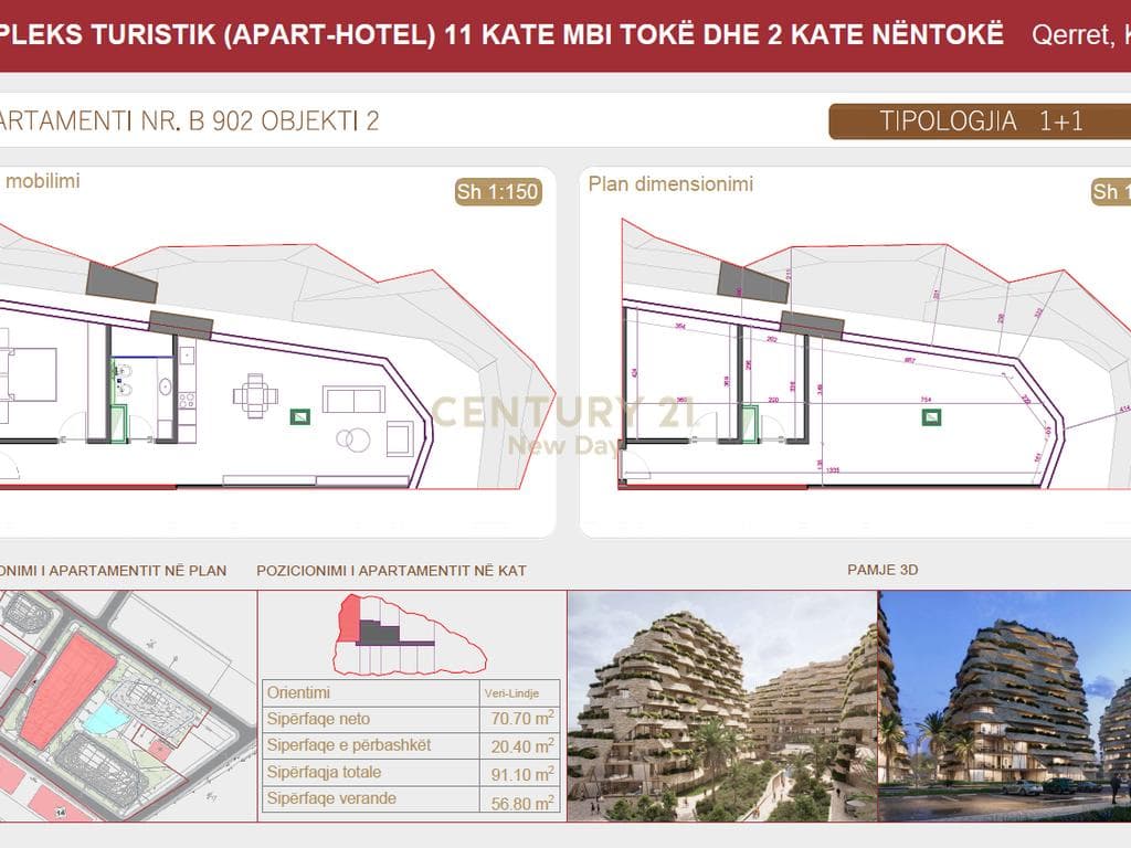 SHITET APARTAMENT 1+1 ME VERANDE - SEASTRA RESIDENCE - QERRET! 3