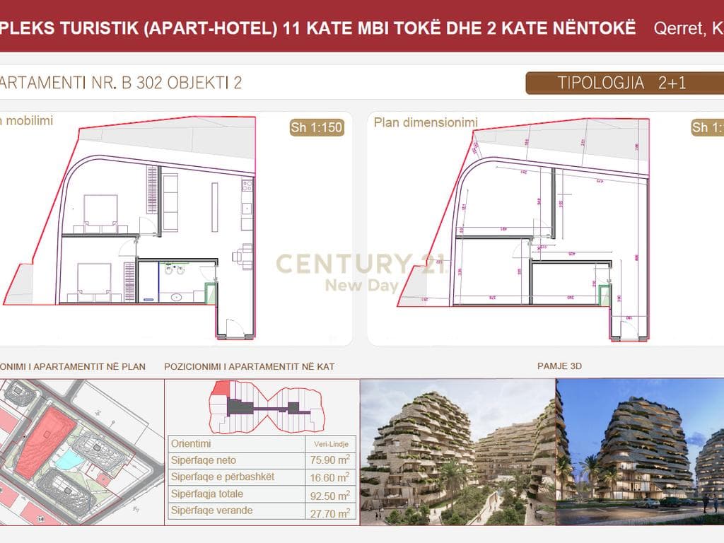 SHITET APARTAMENT 2+1 ME VERANDE - SEASTRA RESIDENCE - QERRET! 2