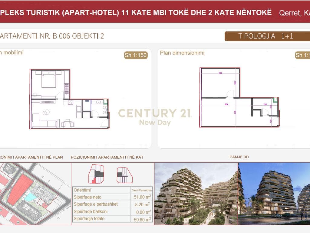 SHITET APARTAMENT 1+1 - SEASTRA RESIDENCE - QERRET! 2