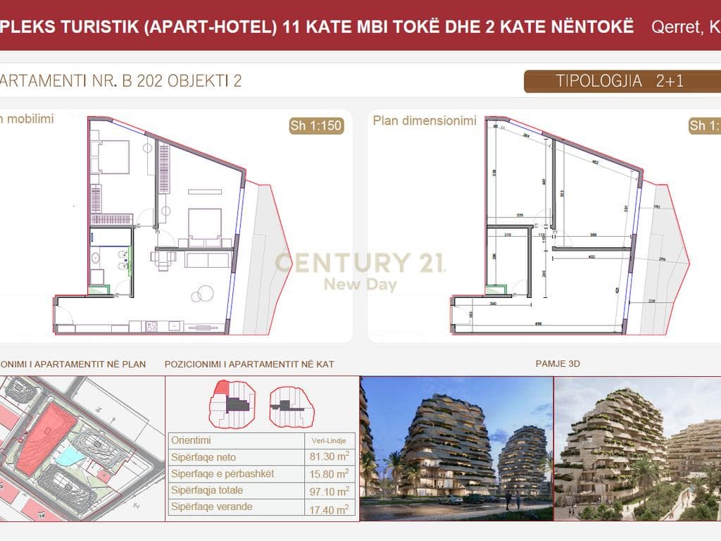 SHITET APARTAMENT 2+1 ME VERANDE - SEASTRA RESIDENCE - QERRET! 3