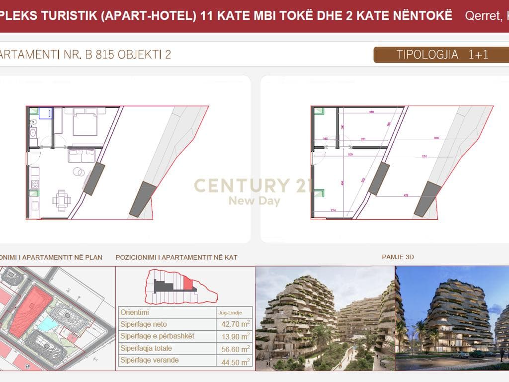 SHITET APARTAMENT 1+1 ME VERANDE - SEASTRA RESIDENCE - QERRET! 3