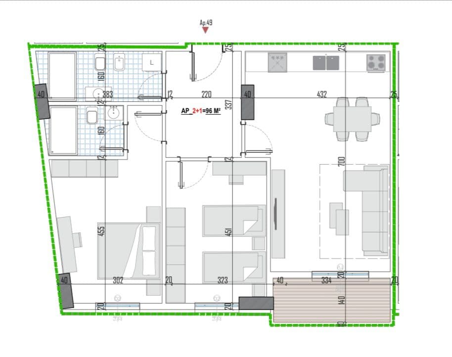 Tipologji apartamentesh 2+1 për shitje (kati i gjashtë banim) pranë Universitetit Bujqësor, Kamëz! 3