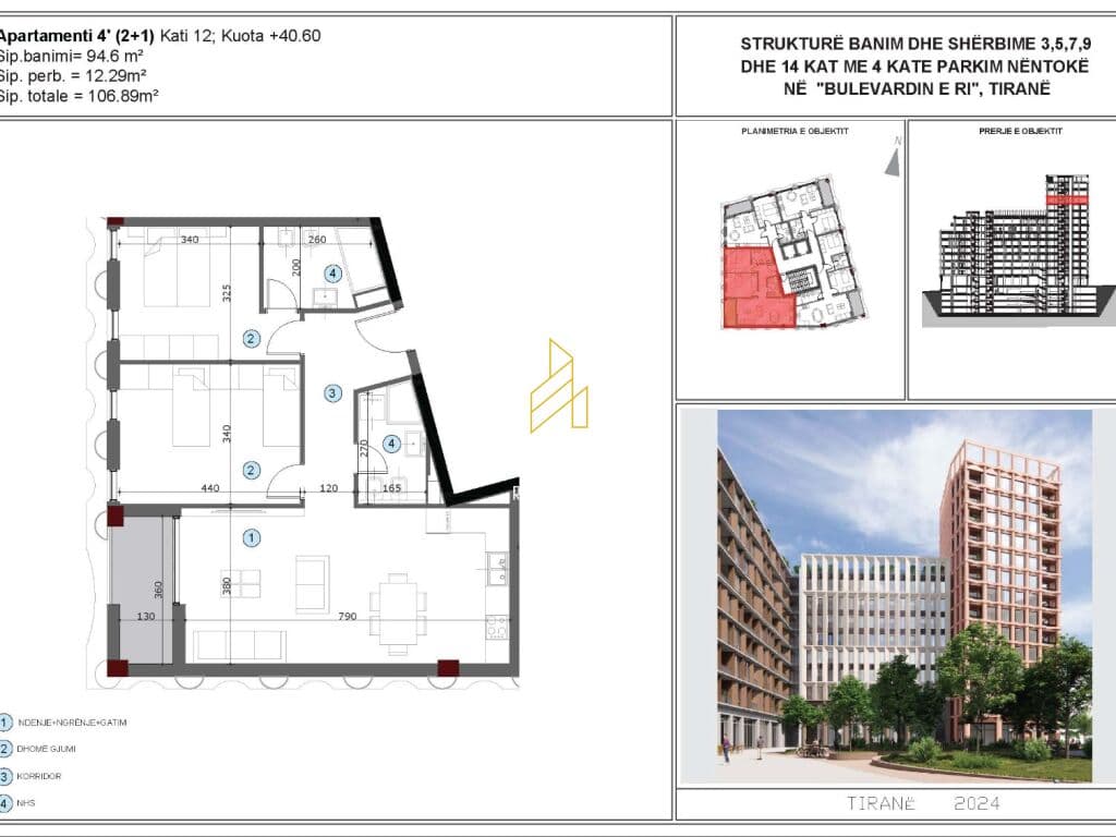 Apartamente te tipologjive te ndryshme " Axa Rezidence " Bulvardi i ri ! 3