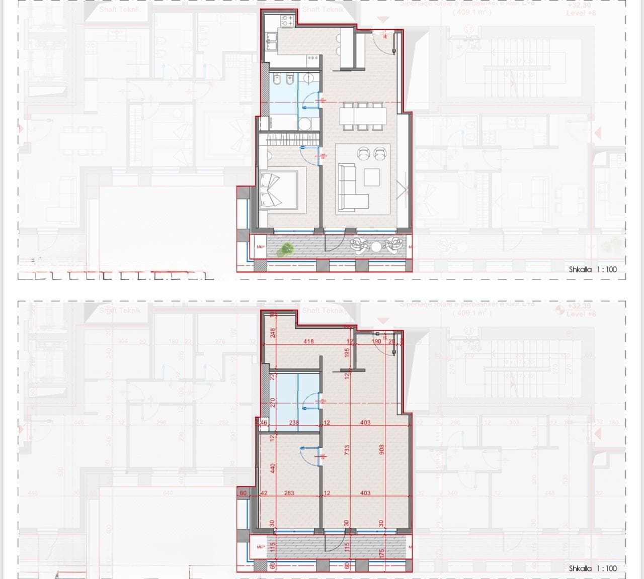 Dy Apartamente 1+1 për Shitje tek Manhatan Residence, Zogu i Zi (pranë Kryqëzimit të Don Boskos). 3