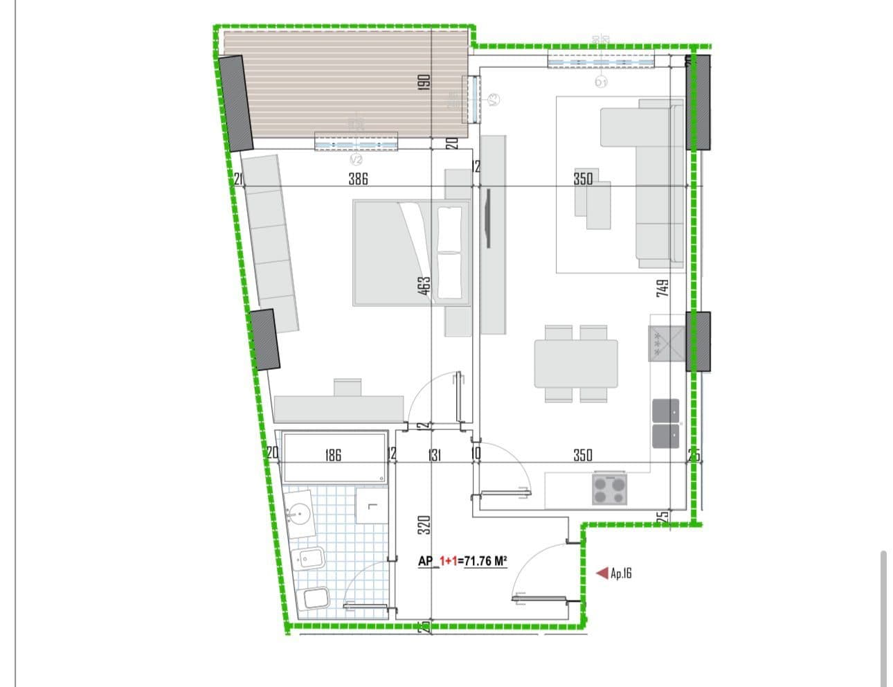Tipologji apartamentesh 1+1 për shitje (kati i dytë banim) pranë Universitetit Bujqësor, Kamëz! 4