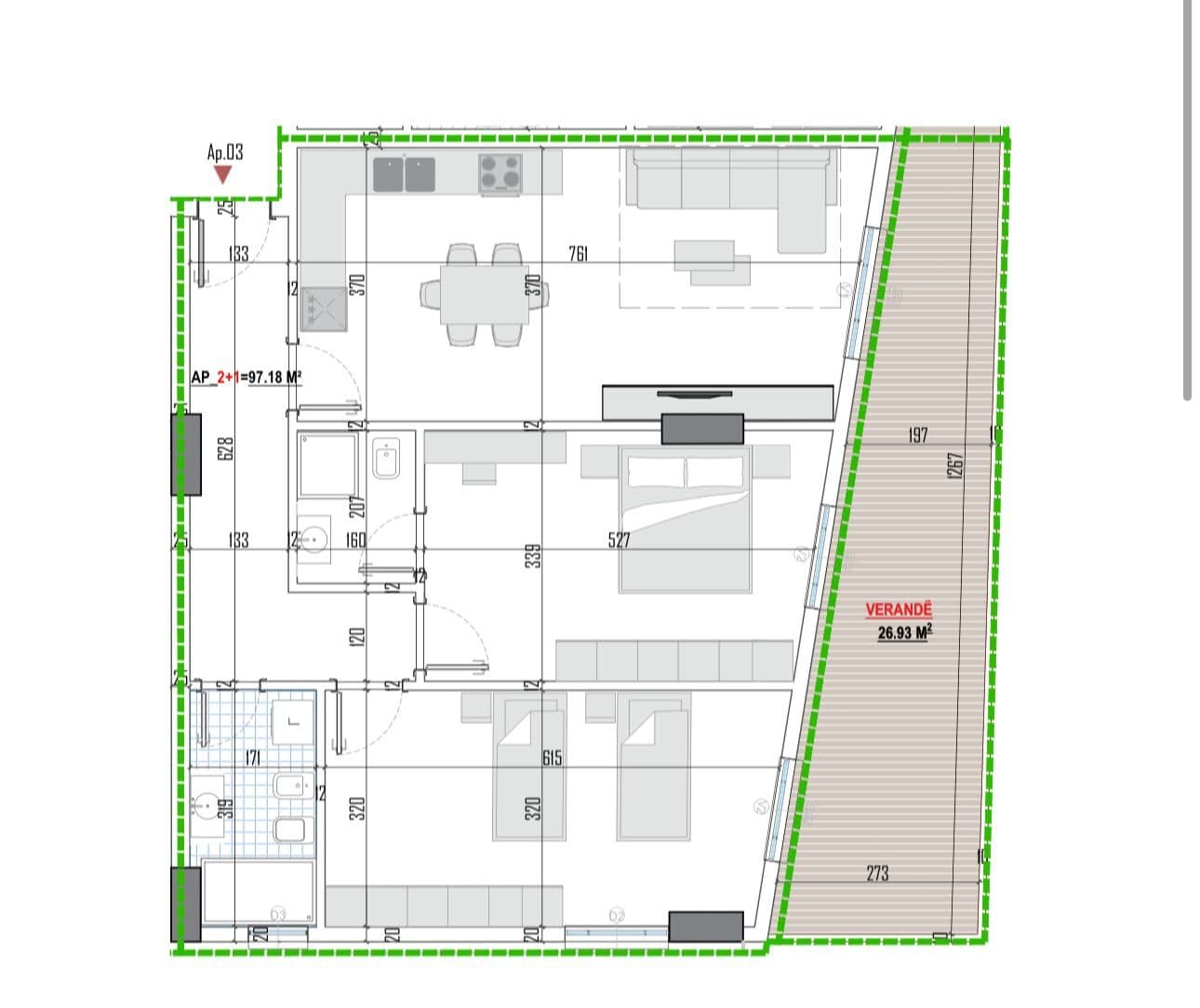 Tipologji apartamentesh 2+1 për shitje (kati i parë banim) pranë Universitetit Bujqësor, Kamëz! 2