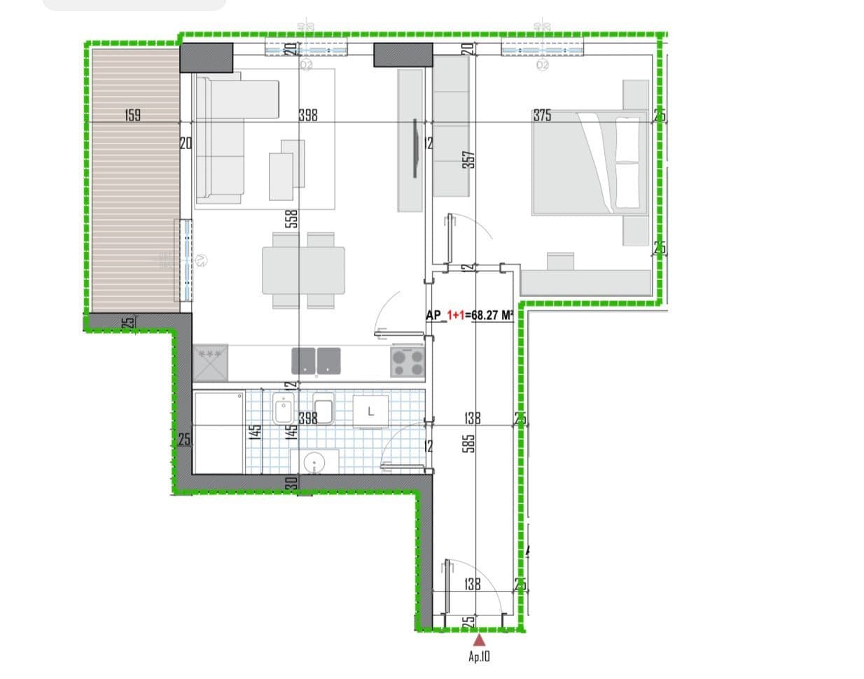 Tipologji apartamentesh 1+1 për shitje (kati i dytë banim) pranë Universitetit Bujqësor, Kamëz! 3