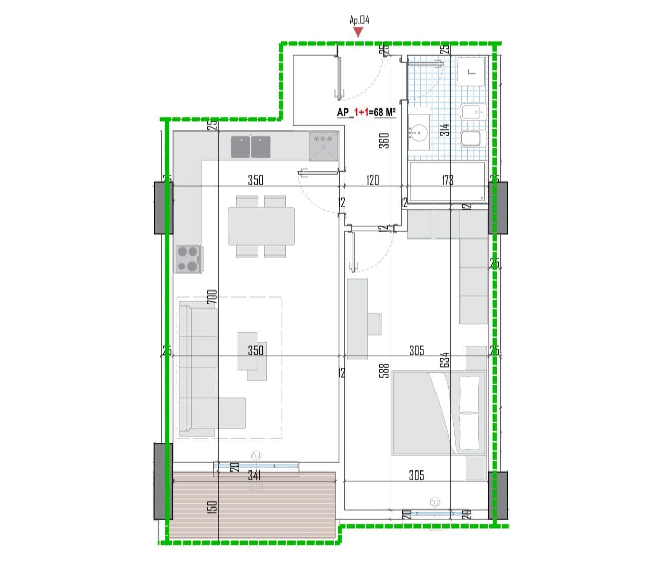 Tipologji apartamentesh 1+1 për shitje (kati i parë banim) pranë Universitetit Bujqësor, Kamëz! 3