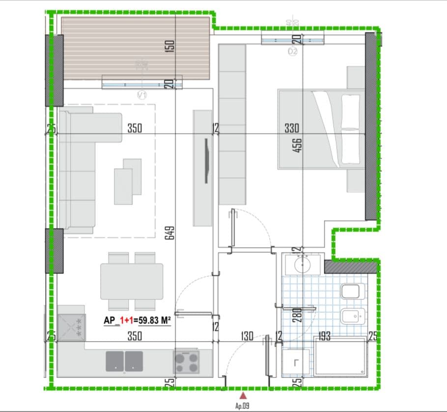 Tipologji apartamentesh 1+1 për shitje (kati i parë banim) pranë Universitetit Bujqësor, Kamëz! 4