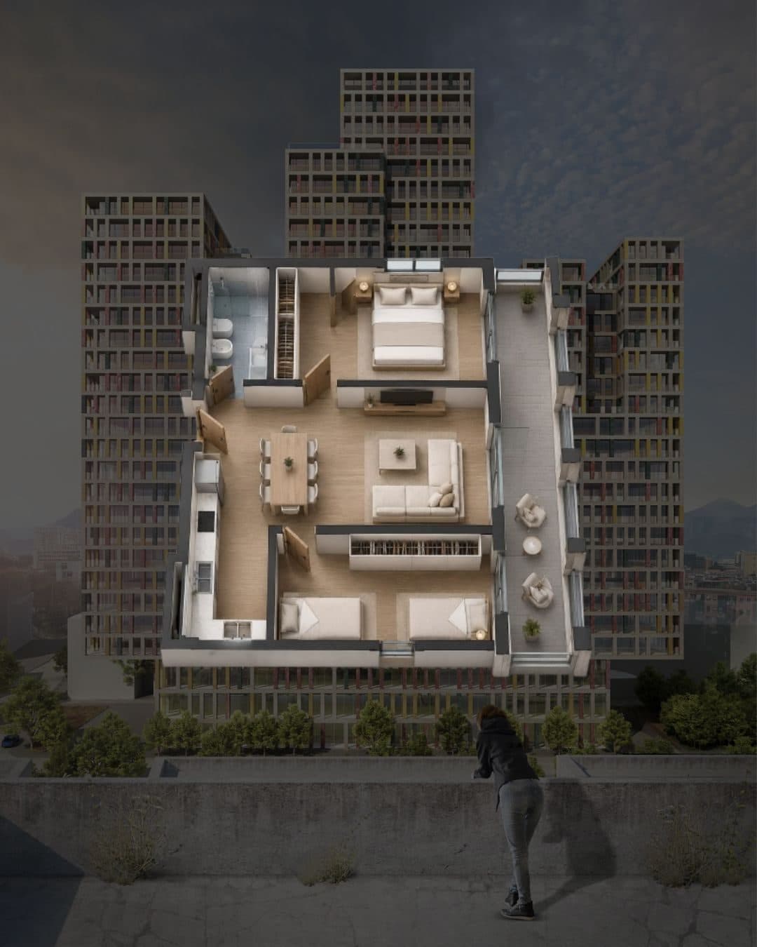 Apartament 2+1 për shitje, Manhattan Residence, Zogu i Zi!